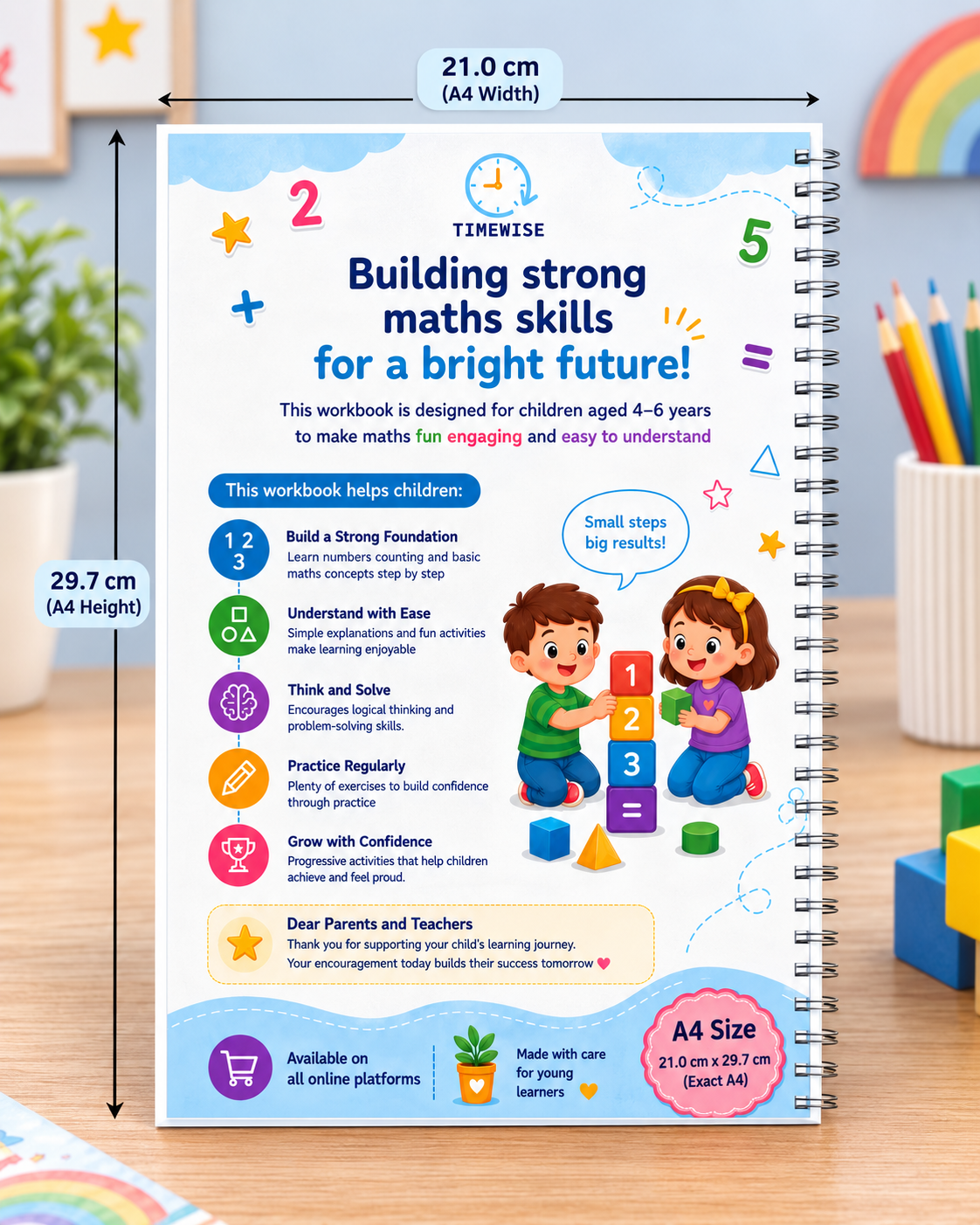 Timewise Maths Activity Book For Kids Early Concepts For 4+ Years 104 Pages