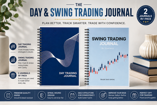 Timewise Trading Bundle Day & Swing Trading Journals A5 Size
