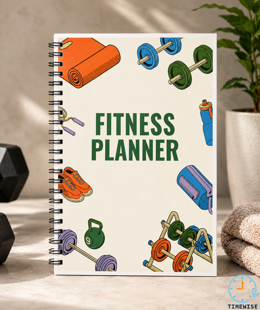 Timewise Fitness Planner Workout Journal A5 Size 140 Pages