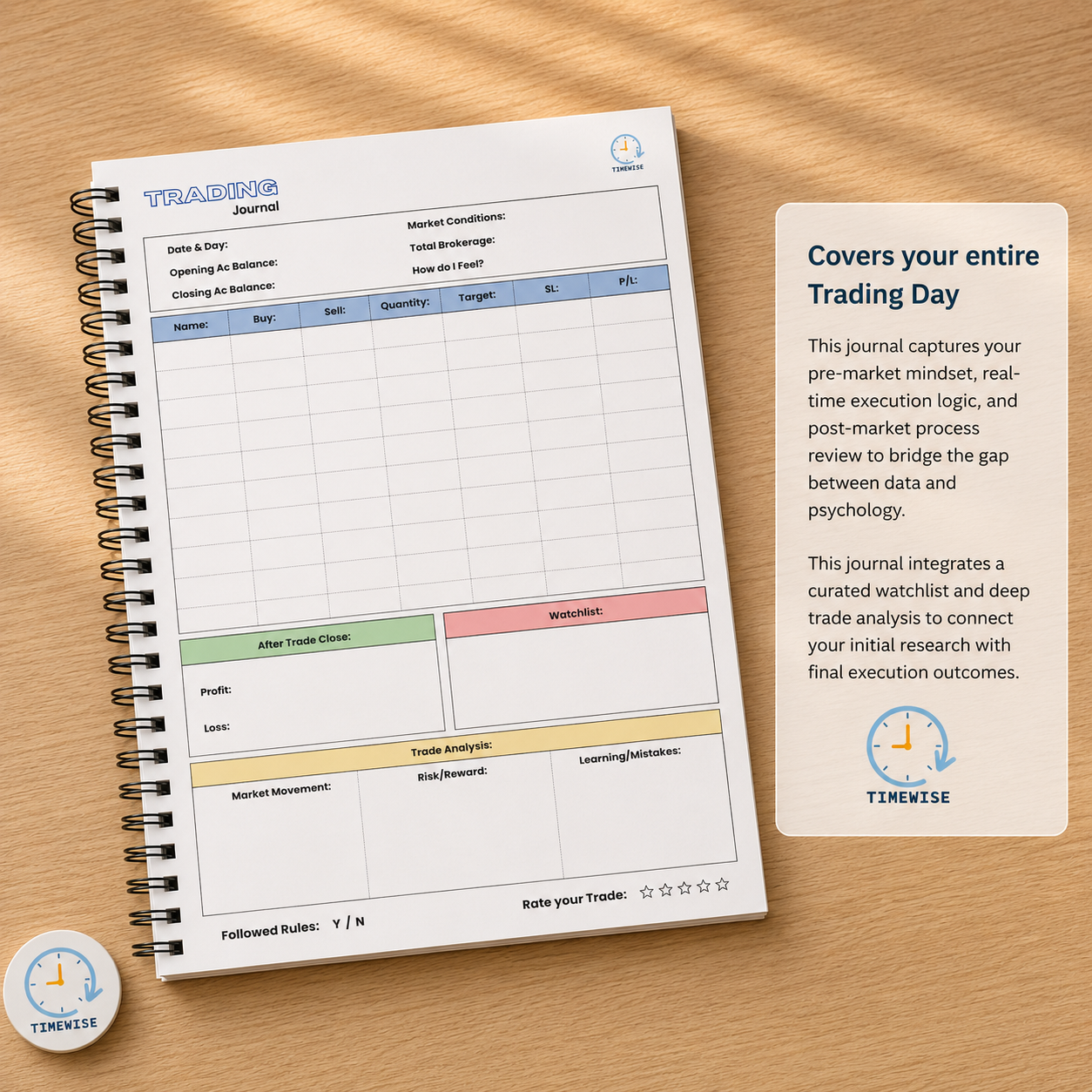 Stock Market Trading Journal 2.0 Notebook A5 Size 140 Pages