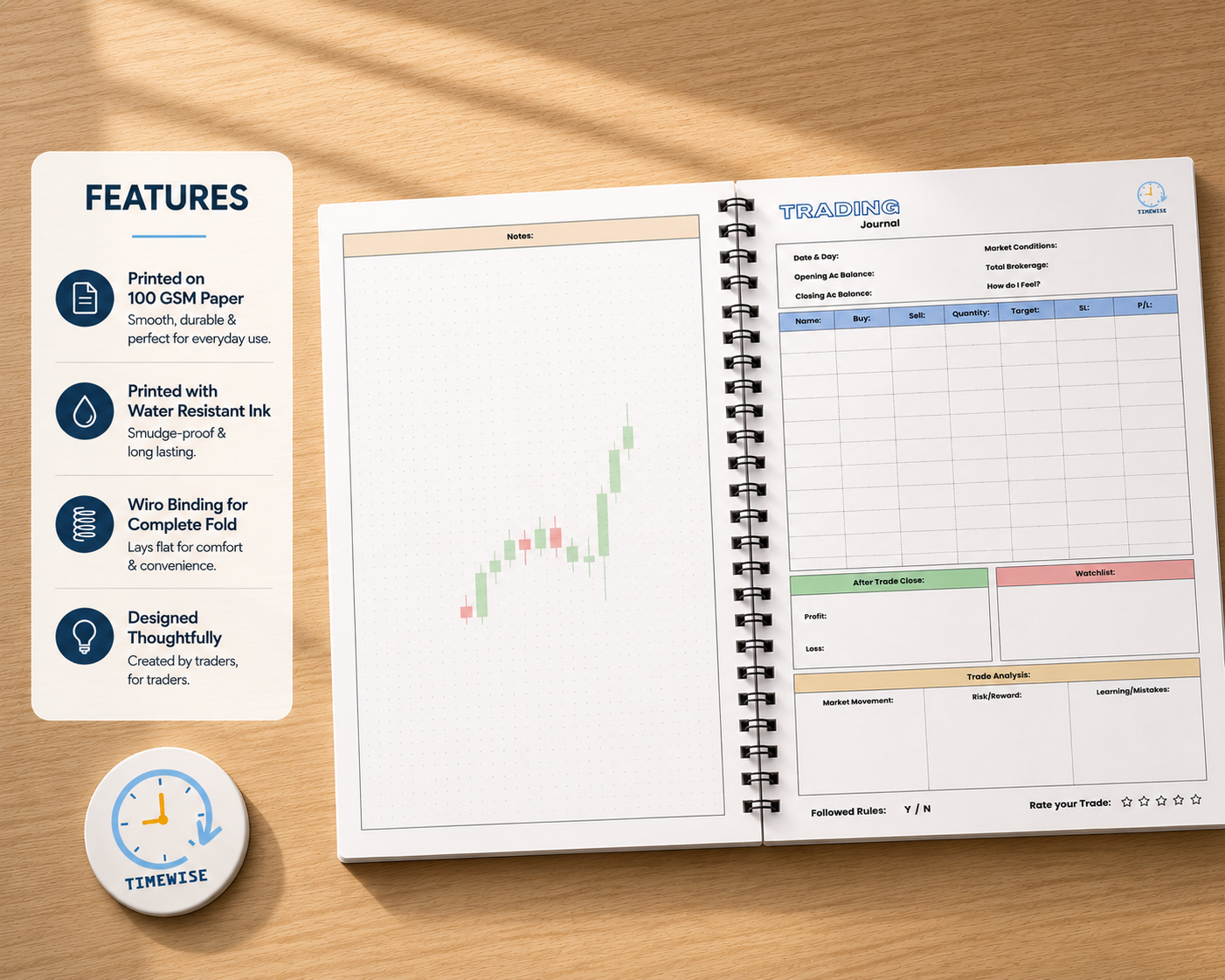 Stock Market Trading Journal 2.0 Notebook A5 Size 140 Pages